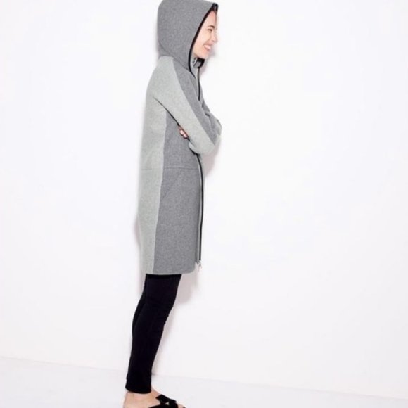 J. Crew Stadium-cloth Hooded Zip Coat in Colorblock - Picture 3 of 14
